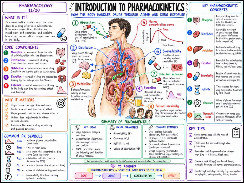 Pharmacology 11/20: Introduction to Pharmacokinetics โ ADME and Drug Exposure